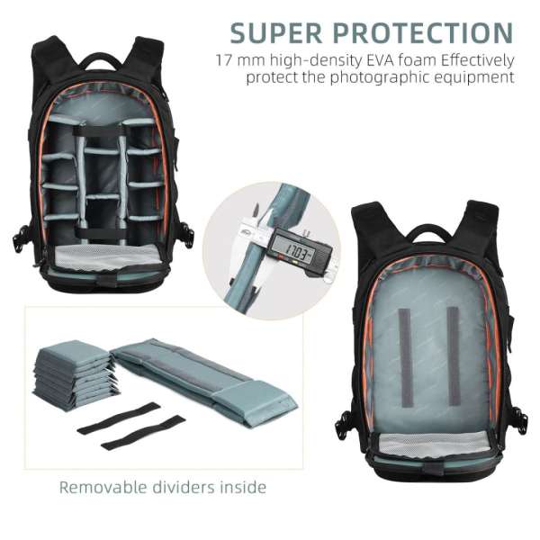 K&F Concept Multifunctional Large DSLR Camera Backpack 25L Patterned