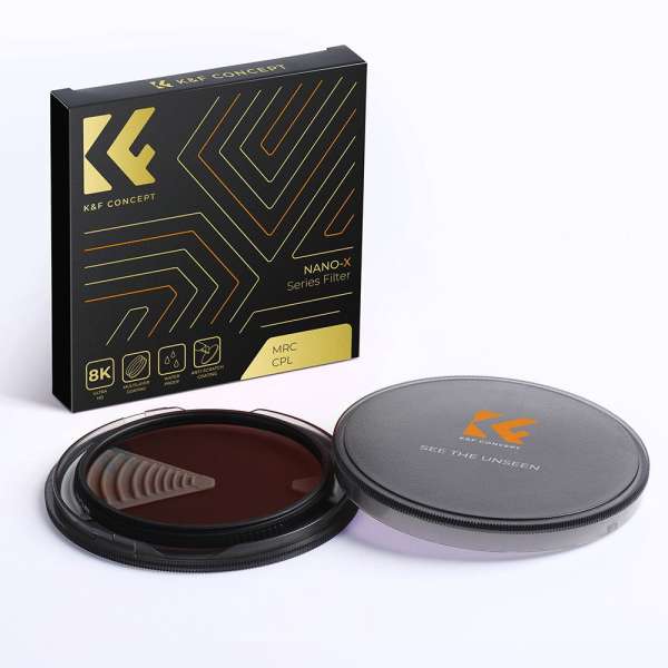 K&F Concept NANO-X series, B270, HD, CPL szűrő, vízlepergető, karcálló, 49mm