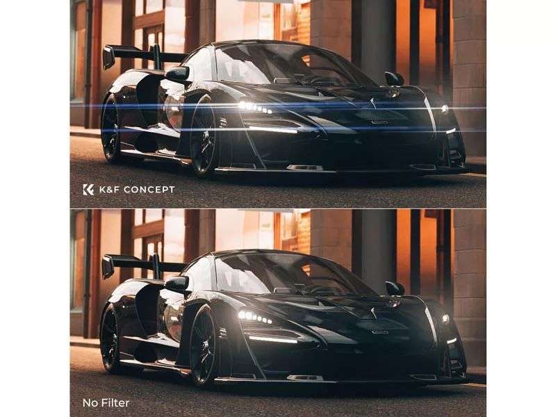 K&F Concept NANO-X series, Blue Streak szűrő, vízlepergető, karcálló, zöld bevonat, 77mm