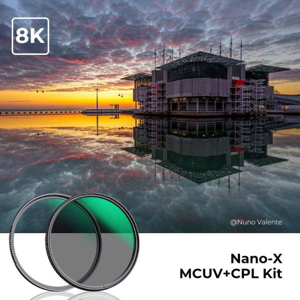K&F Concept NANO-X series, MCUV + CPL szűrő, vízlepergető, karcálló, fém objektívsapka + tok, 67mm
