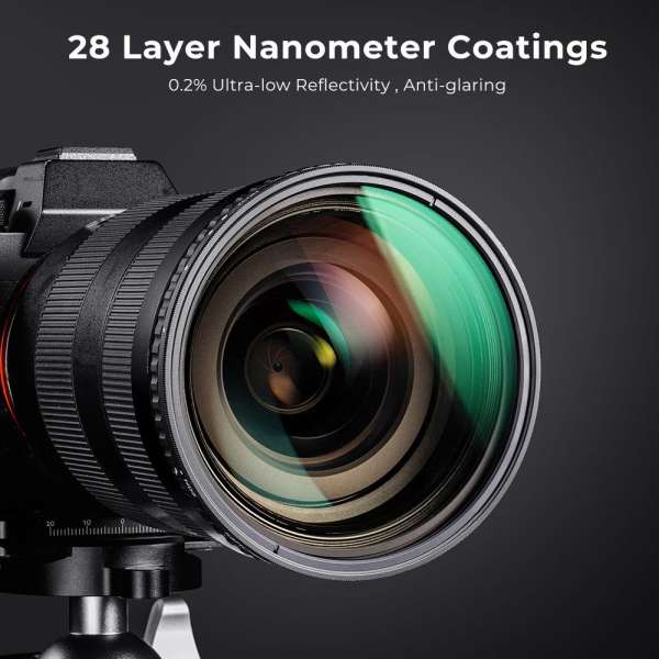 K&F Concept NANO-X, VARIO ND 2-32 szűrő, W/O Black cross, vízlep., karcálló, +3db törlőkendő, 62mm