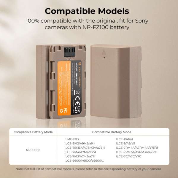 K&F Concept NP-FZ100 akkumulátor 2280mAh