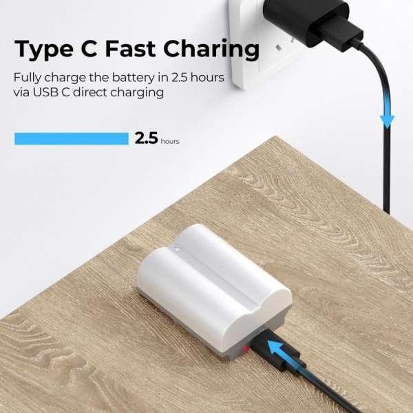 K&F Concept NP-W235 akkumulátor 2db 2400mAh USB-C csatlakozóval