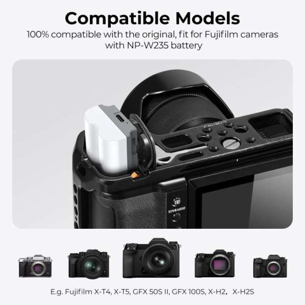 K&F Concept NP-W235 akkumulátor 2db 2400mAh USB-C csatlakozóval