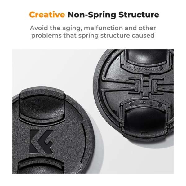 K&F Concept objektívvédő sapka zsinórral + törlőkendő, 52mm