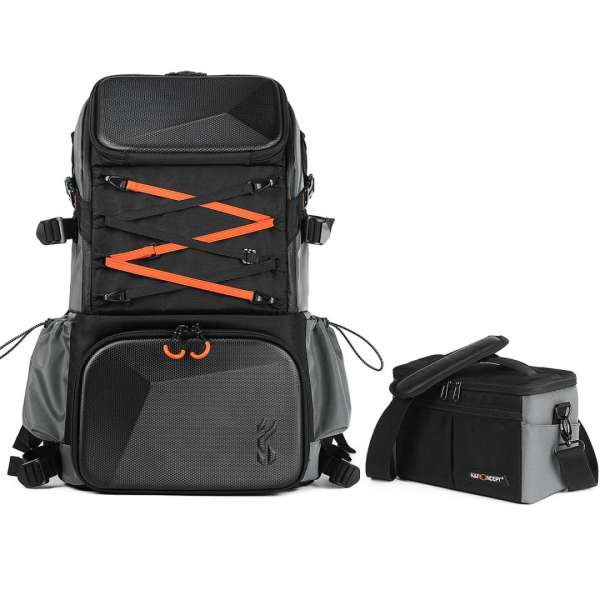 K&F Concept Pro Large Camera Backpack 17" 32L Waterproof Black/Orange