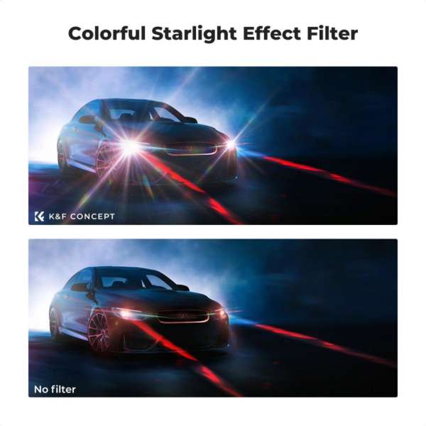 K&F Concept színes csillagszűrő, effekt szűrő, ultra vékony keret, 72mm, +3db törlőkendő