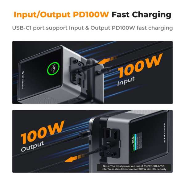 K&F Concept V-Mount Mini Pro 6700mAH Powerbank Black
