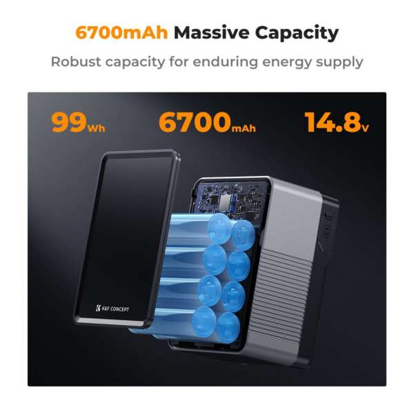 K&F Concept V-Mount Mini Pro 6700mAH Powerbank Black