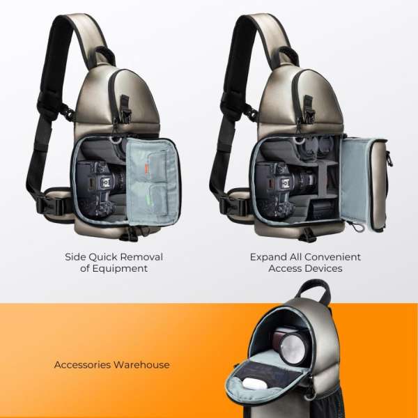 K&F Concept Waterproof Camera Shoulder Backpack 10L Golden