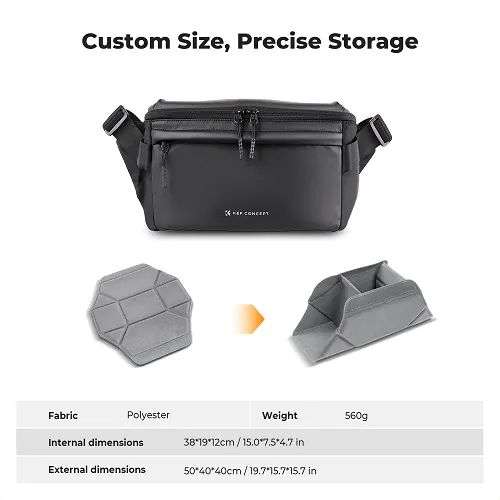 K&F Concept Waterproof Urban Wander Sling/Shoulder Camera Bag 10L Black