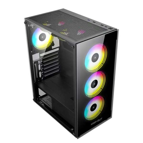 Keep Out XC-210 GLASS RGB Tempered Glass Black