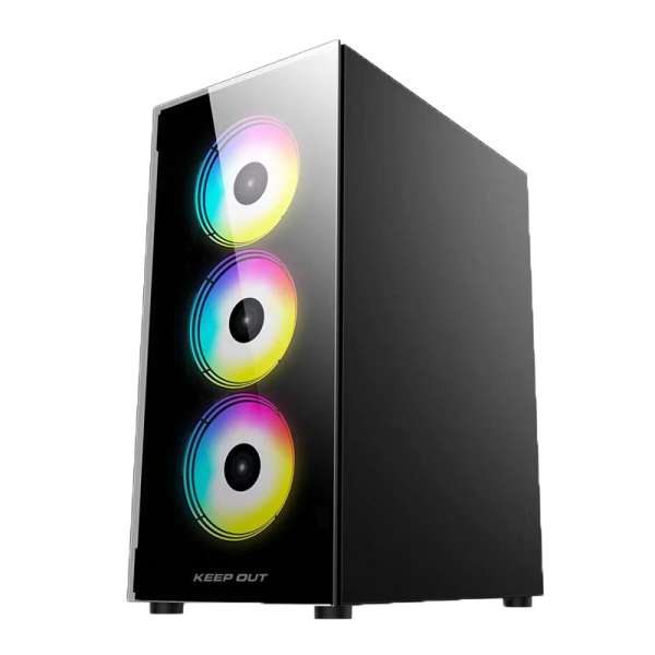 Keep Out XC-210 GLASS RGB Tempered Glass Black