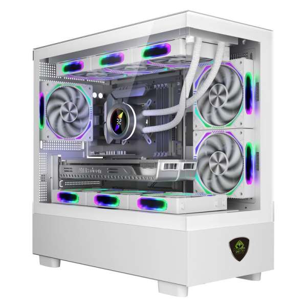 Keep Out XC-301W GLASS RGB Tempered Glass Black