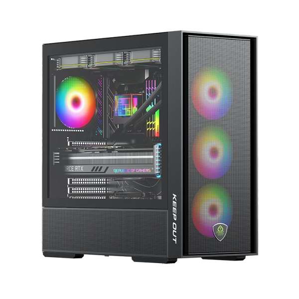 Keep Out XC-805 MESH Tempered Glass Black