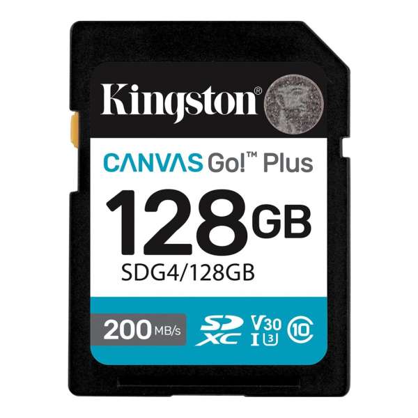 Kingston 128GB Canvas Go Plus Gen4 Class 10 UHS-I U3 V30