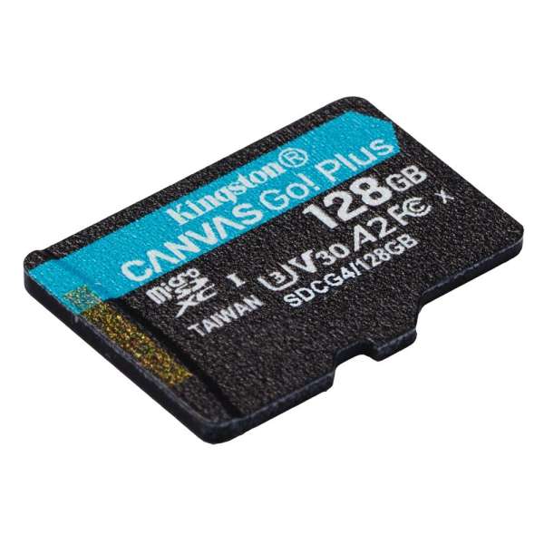 Kingston 128GB microSDXC Canvas Go Plus Gen4 Class 10 UHS-I U3 adaper nélkül