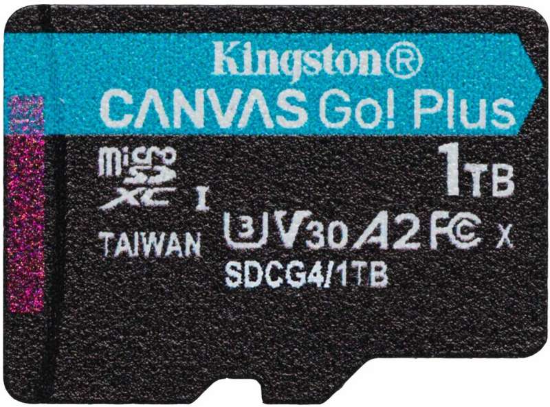 Kingston 1TB microSDXC Canvas Go Plus Gen4 Class 10 UHS-I U3 V30 adapter nélkül