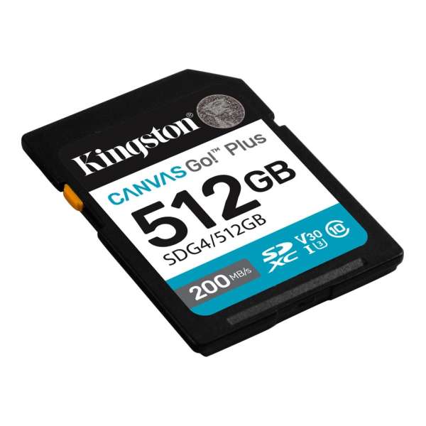 Kingston 512GB Canvas Go Plus Gen4 Class 10 UHS-I U3 V30