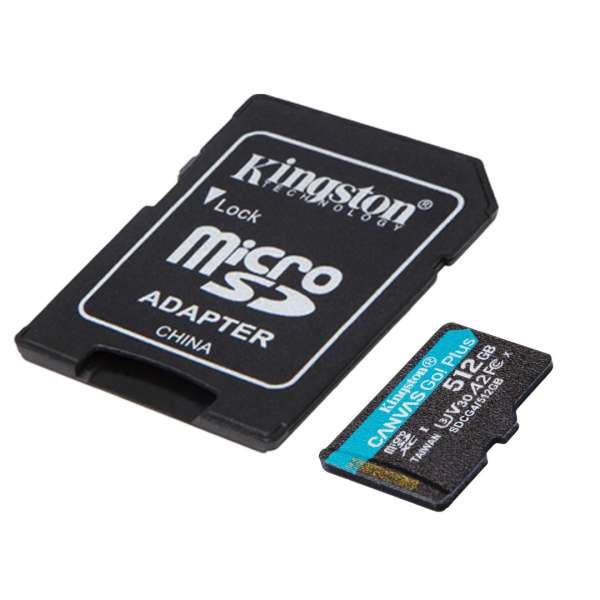 Kingston 512GB microSDXC Canvas Go Plus Gen4 Class 10 UHS-I U3 + adaper