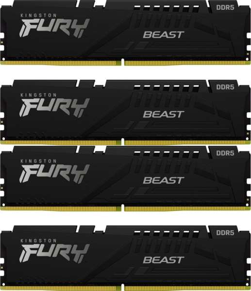 Kingston 64GB 5200Mhz Kit(4x16GB) Fury Beast Black