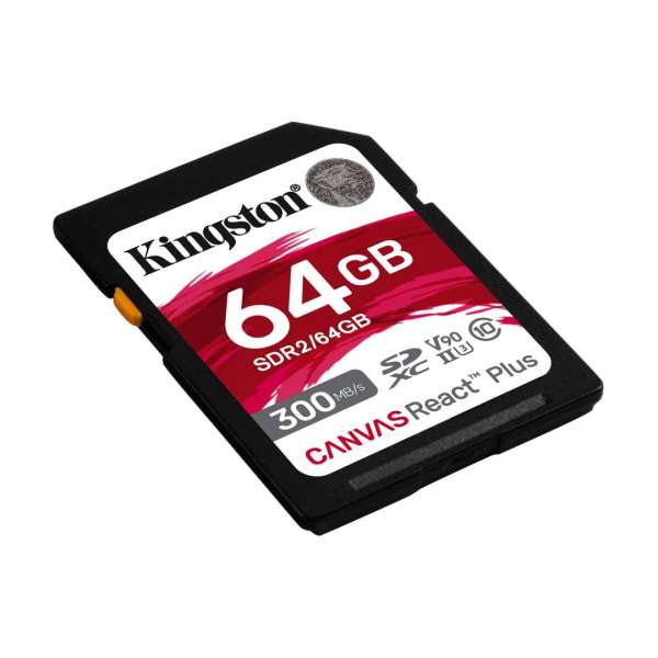 Kingston 64GB SDXC Class10 UHS-II U3 V90 Canvas React Plus