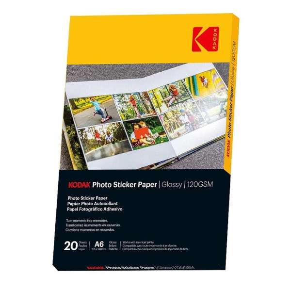 Kodak Kodak fotópapír ragasztható matrica A4 21x29,7cm fényes 120g