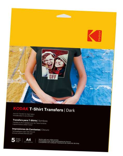 Kodak pólóra vasalható hőtranszfer fotópapírpapír sötét színű pólókhoz A4, 5db