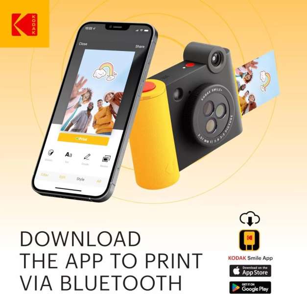 Kodak Smile+ Digital Instant Print Camera Black/Yellow