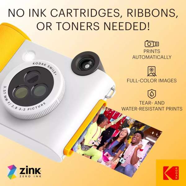Kodak Smile+ Digital Instant Print Camera White/Yellow