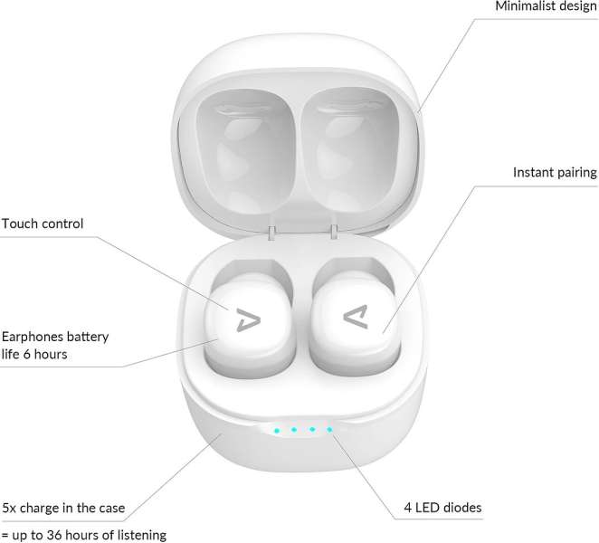 Lamax Dots 2 TWS Bluetooth Headset White