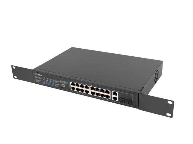 Lanberg 16X 100MB POE+/2X 1GB/1X SFP UNMANAGED RACK 250W