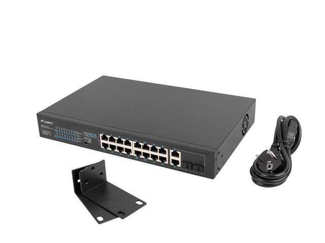 Lanberg 16X 100MB POE+/2X 1GB/1X SFP UNMANAGED RACK 250W