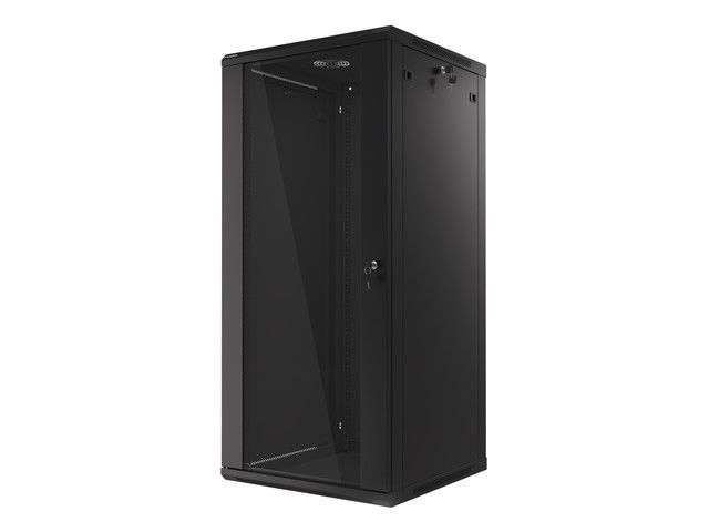 Lanberg 19" 27U Falra szerelhető Rackszekrény Black
