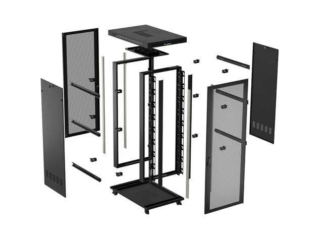 Lanberg 19" 27U Szabadon álló Rackszekrény Black