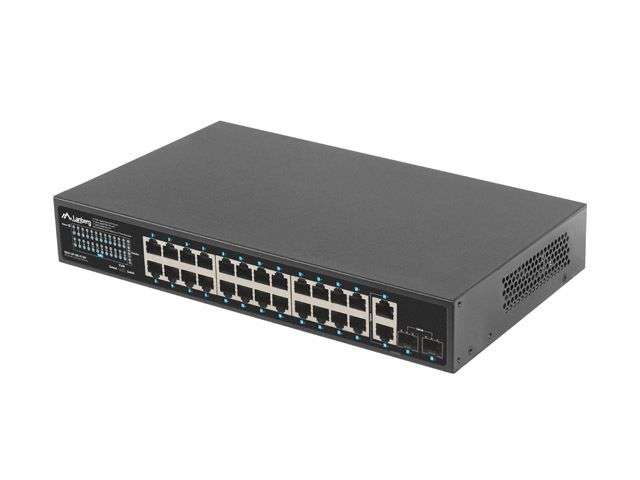 Lanberg 24X 1GB POE+/2X GB 2X SFP RACK 19" GIGABIT ETHERNET 360W