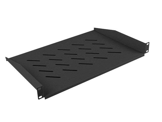 Lanberg AK-1008-B 19" 1U MÉLY:315mm MAX:25kg fix fekete tálca 2 ponton rögzített csavarral