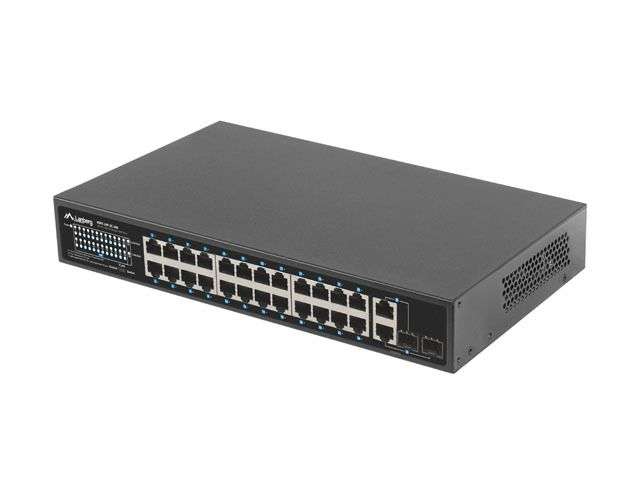 Lanberg 24X 100MB POE+/2X COMBO RACK 19" GIGABIT ETHERNET 360W V2