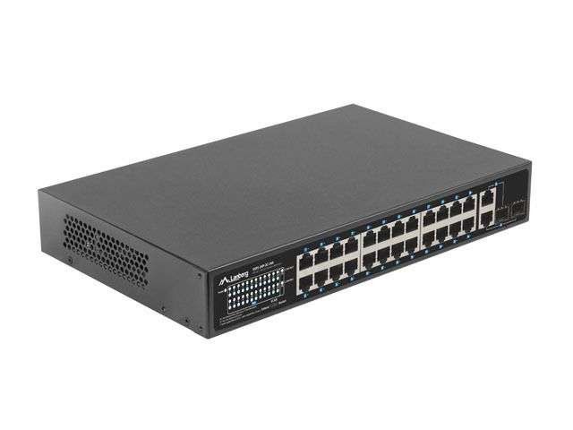 Lanberg 24X 100MB POE+/2X COMBO RACK 19" GIGABIT ETHERNET 360W V2