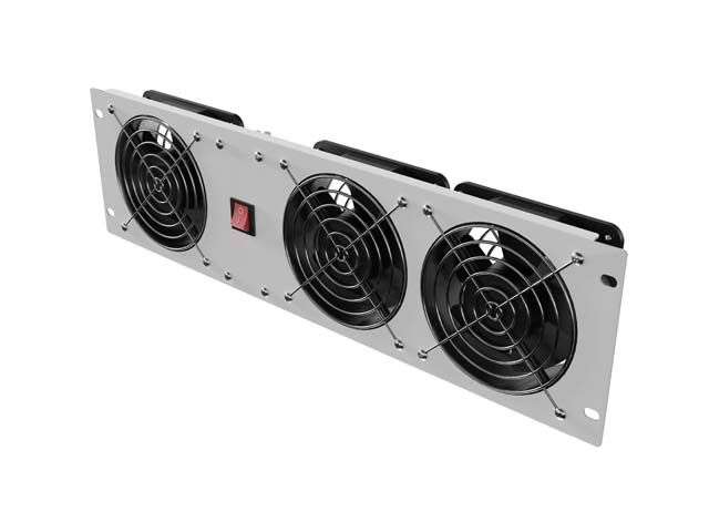 Lanberg Vertical Ventilation Panel 19" 3U for rack three fans 230V Grey