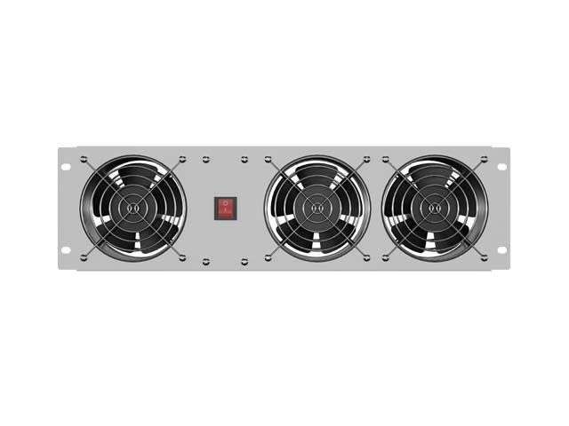 Lanberg Vertical Ventilation Panel 19" 3U for rack three fans 230V Grey