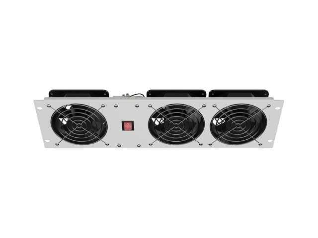 Lanberg Vertical Ventilation Panel 19" 3U for rack three fans 230V Grey