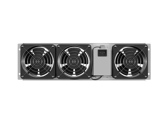 Lanberg Vertical Ventilation Panel 19" 3U for rack three fans 230V Grey