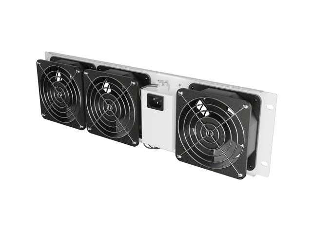 Lanberg Vertical Ventilation Panel 19" 3U for rack three fans 230V Grey