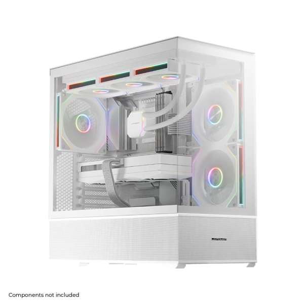 LC Power Gaming 812W Quartz Vision Tempered Glass White