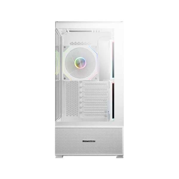 LC Power Gaming 812W Quartz Vision Tempered Glass White