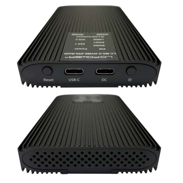 LC Power LC-M2-C-NVME-2X2-RAID M.2 NVMe SSD Enclosure Black