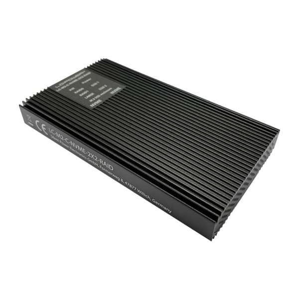 LC Power LC-M2-C-NVME-2X2-RAID M.2 NVMe SSD Enclosure Black