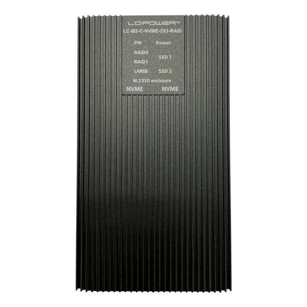 LC Power LC-M2-C-NVME-2X2-RAID M.2 NVMe SSD Enclosure Black