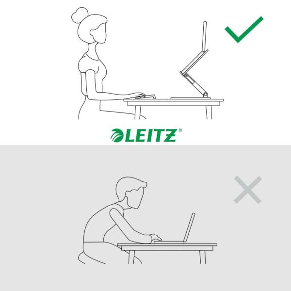Leitz Ergo állítható laptopállvány 63%-ban újrahasznosított műanyagból White